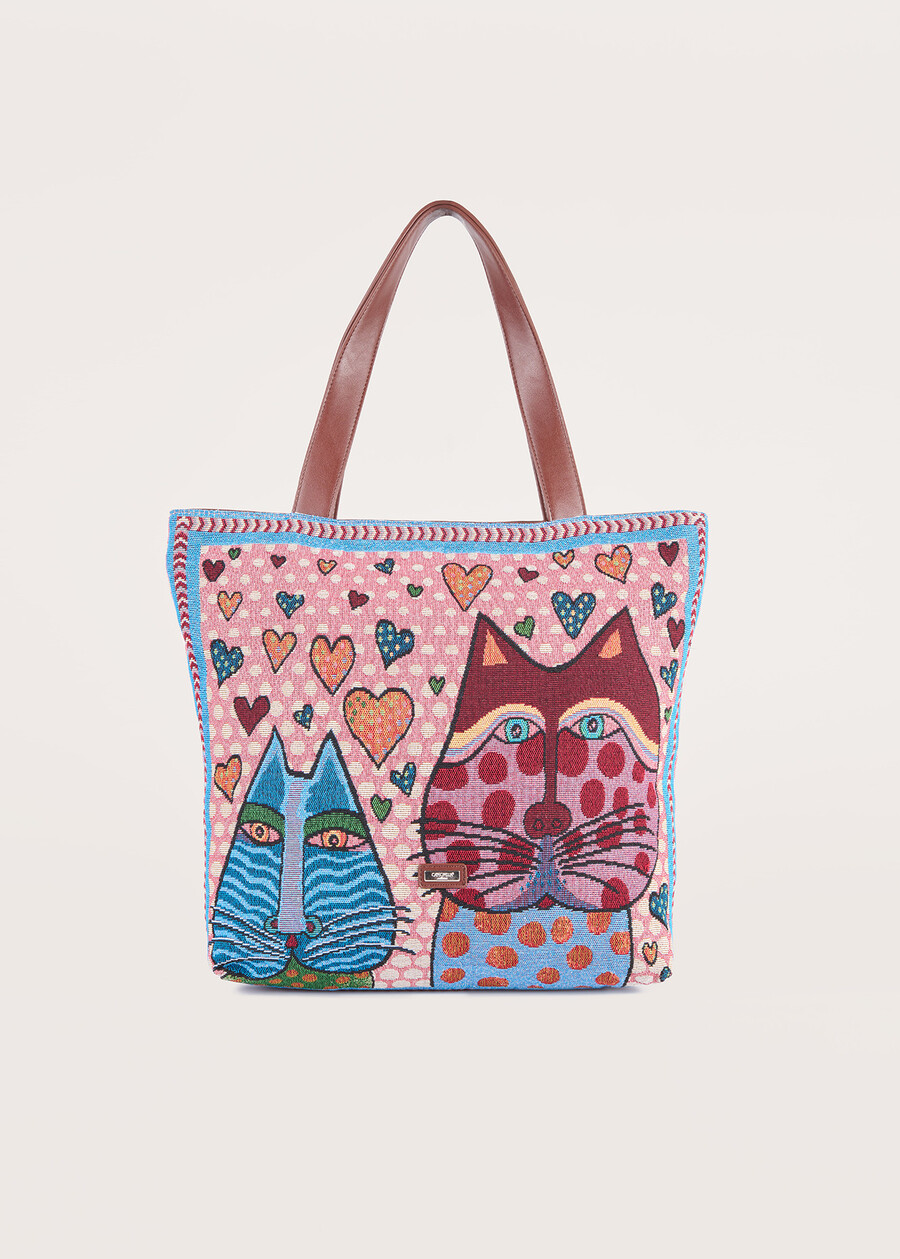 Betty cat pattern shopping bag, Woman  