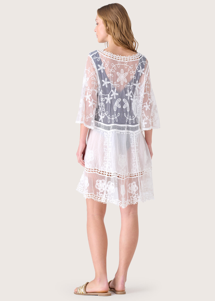 Blusa Borea con ricami in pizzo BIANCO Donna , immagine n. 3
