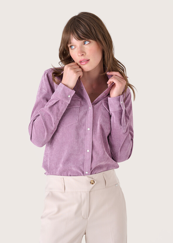 Camicia in velluto Cris BEIGE LANAVIOLA CENERE Donna null