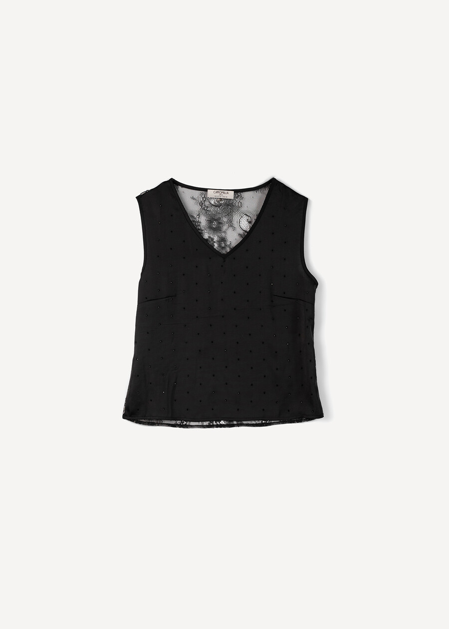 Tymon strass and lace top BEIGENERO BLACK Woman , image number 5