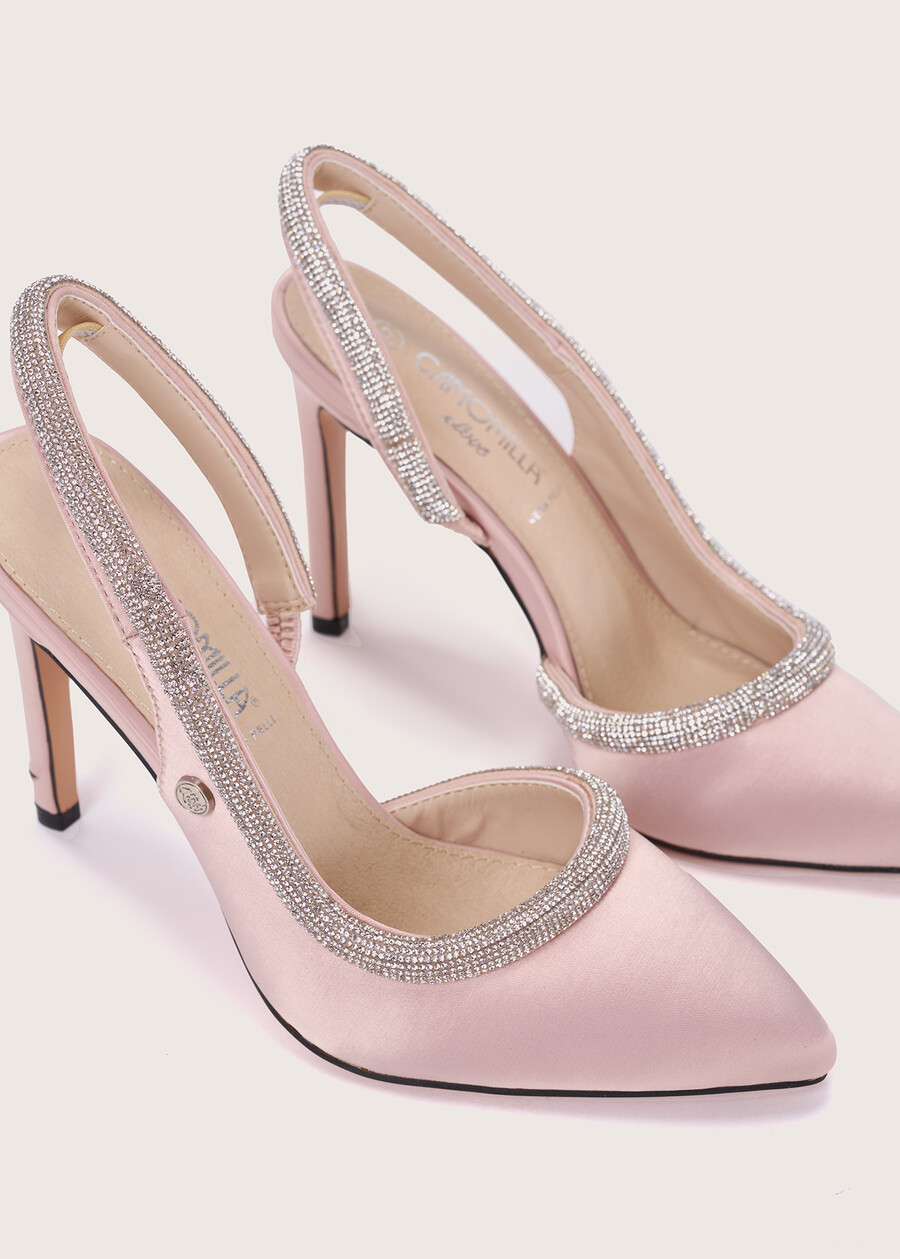 Sandalo décolleté Syd in satin ROSA SILK Donna , immagine n. 2