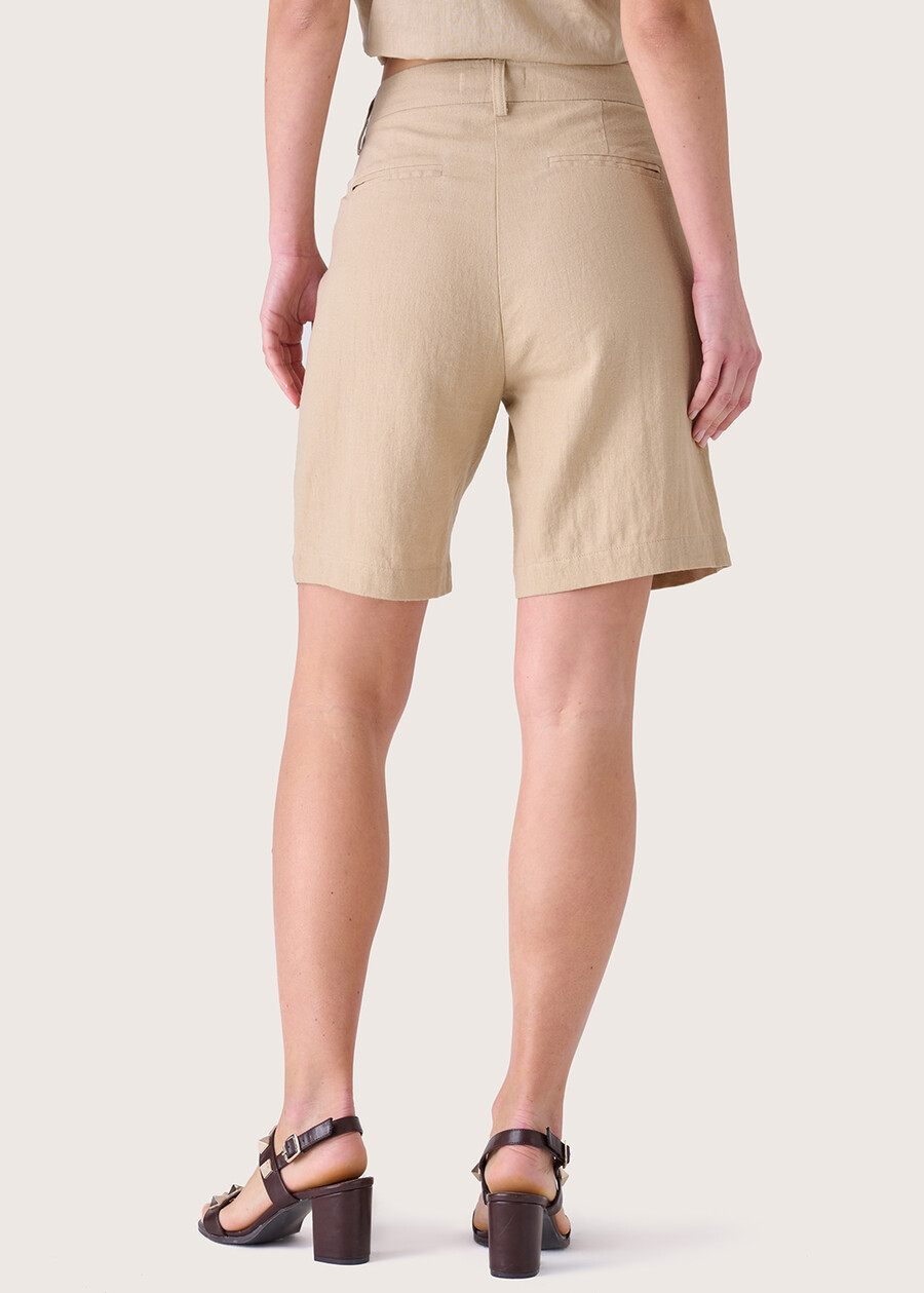 Babila linen and cotton blend Bermuda shorts BEIGE SAFARIBLU AVION Woman , image number 4