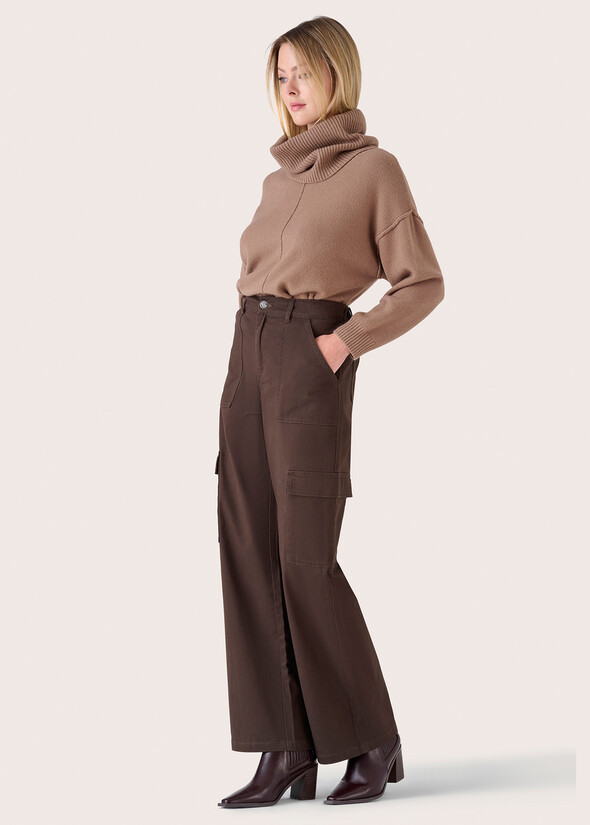 Pantalone Piker in cotone MARRONE JAVA Donna null