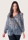 Maglia Stefania in georgette GRIGIO LUNA Donna immagine n. 1