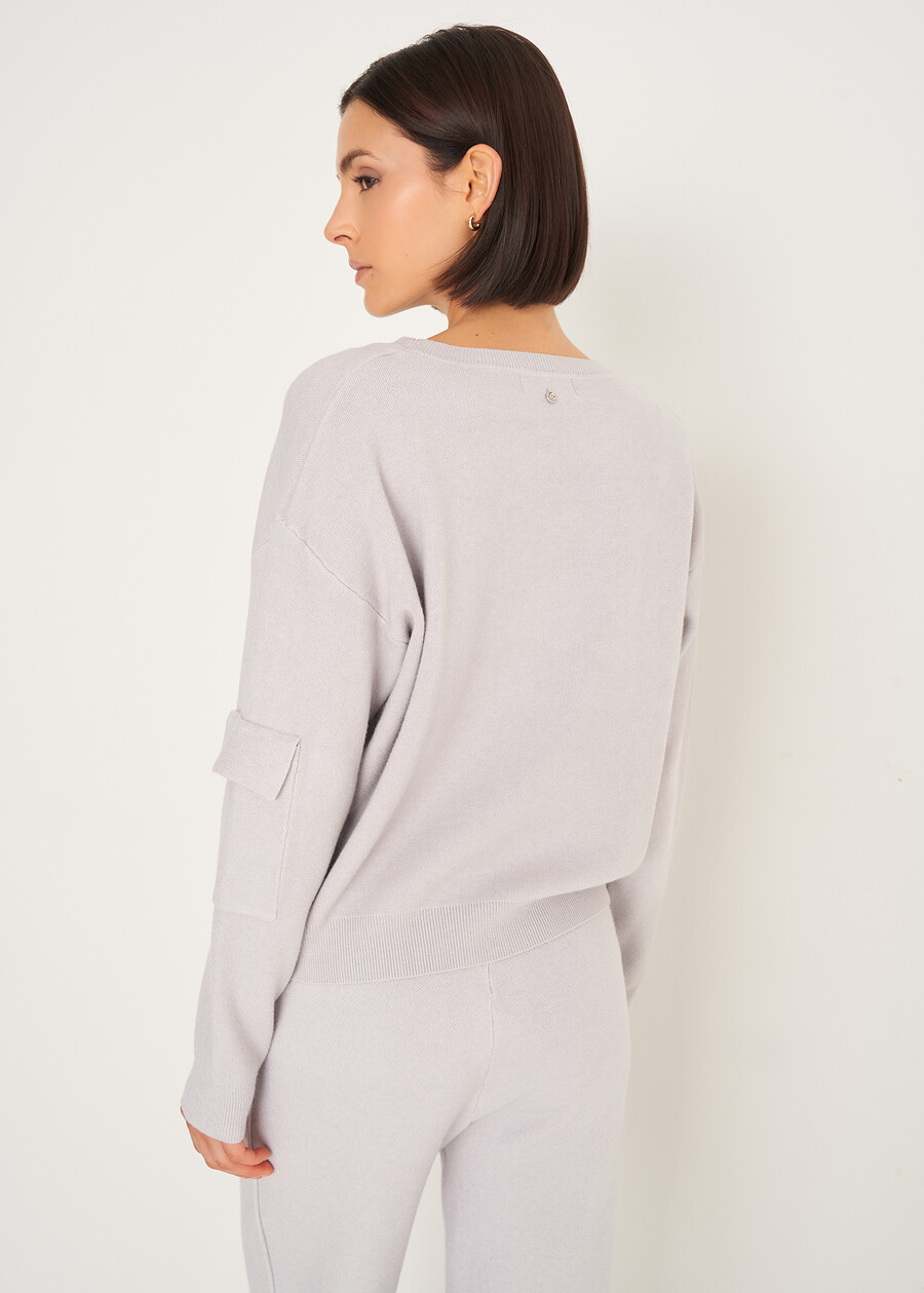 Monia sweater with sleeve pocket MARRONE CAFFEGRIGIO PERLA Woman , image number 4