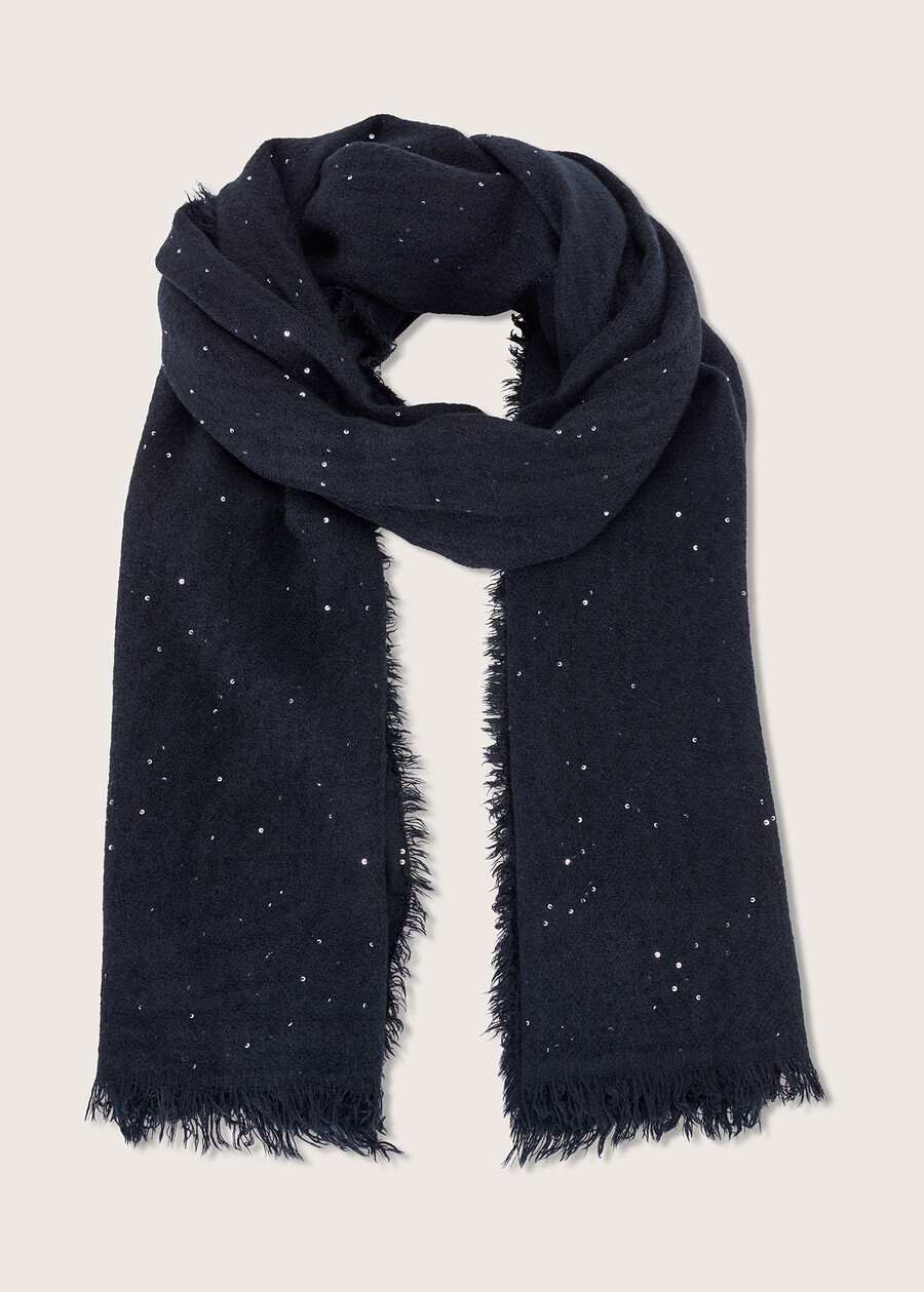 Smile scarf with micro paillettes NERO BLACKBLU AVIONBIANCO WHITEROSA CIPRIA Woman , image number 1