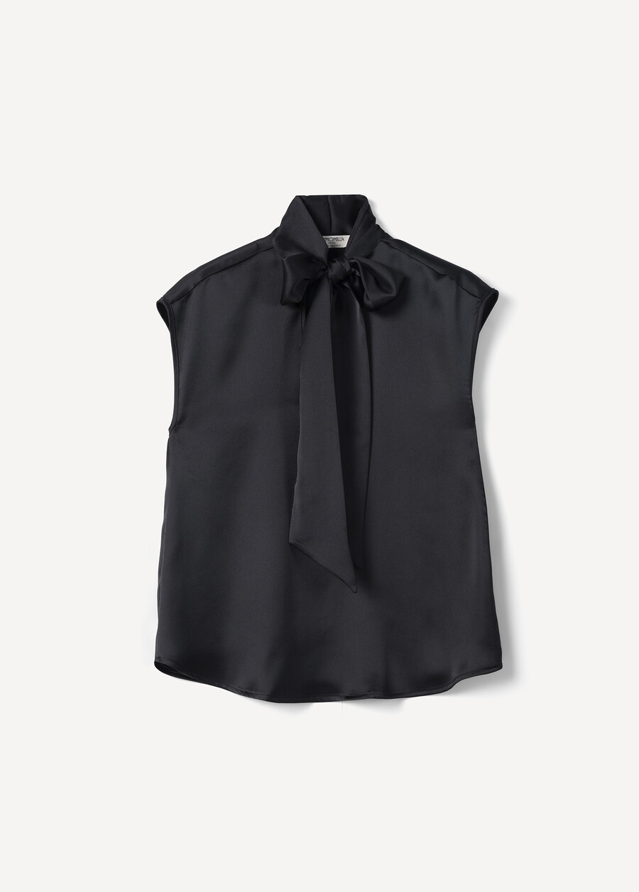Blusa Cablo In Satin GRIGIO TORTORANERO BLACK Donna , immagine n. 5