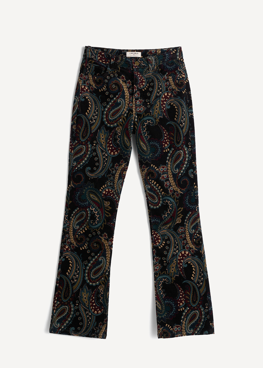 Jeans Cindy flare in vellutino stampato NERO Donna , immagine n. 6
