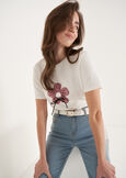 T-shirt Stozy Con Fiore BLU AVIONBEIGE LATTE Donna immagine n. 2