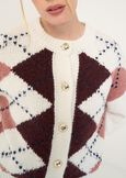 Cand argyle cardigan with gold buttons WINROBEIGE LATTE Woman image number 2