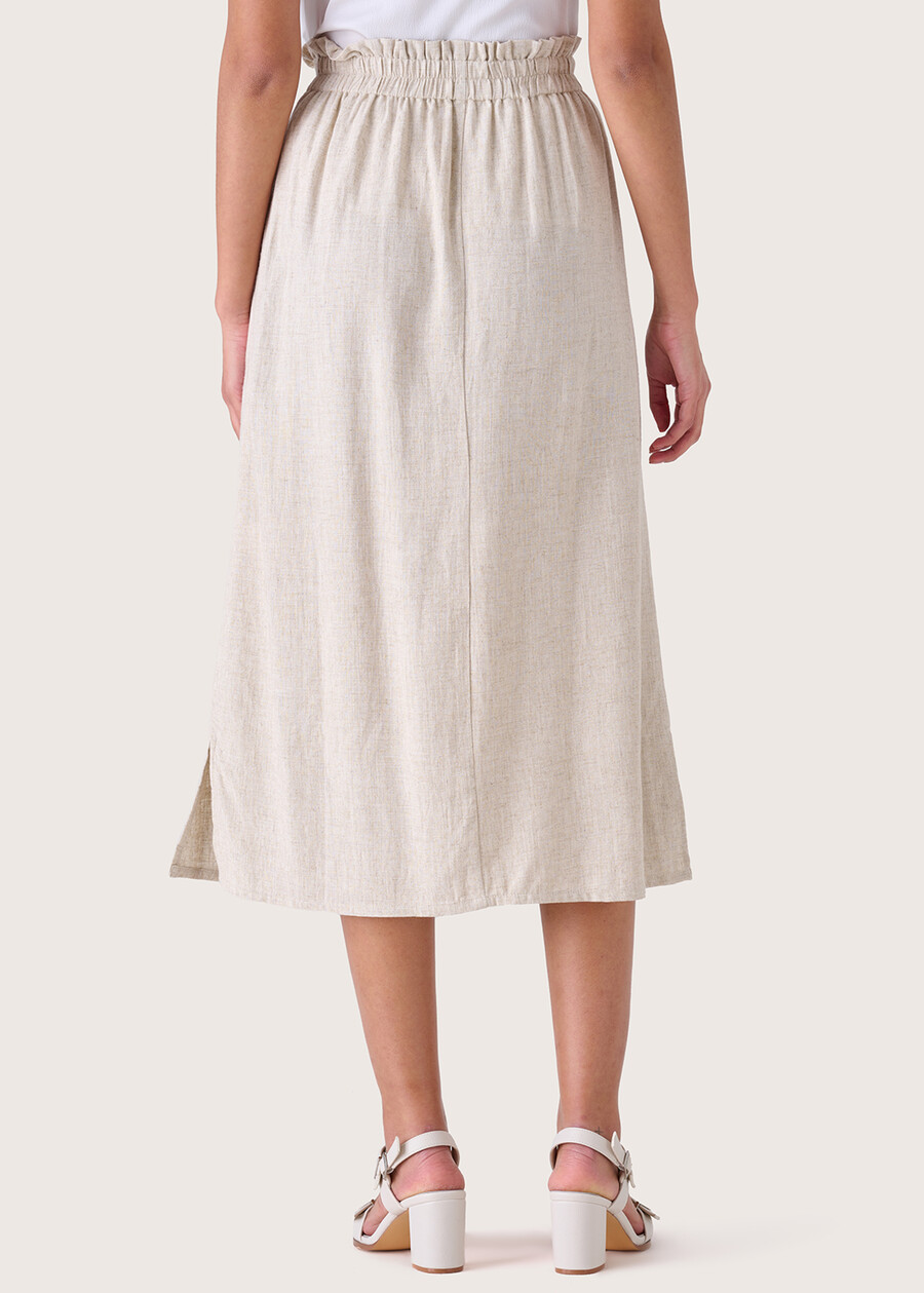 Gonna Gienah in lino e viscosa BEIGE SAFARI Donna , immagine n. 4