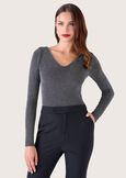 Asiae t-shirt with lurex GRIGIO MEDIUM GREY Woman image number 1