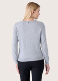 Clear 100% wool and cashmere cardigan GRIGIO LIGHT GREYVIOLA LILLY Woman image number 3