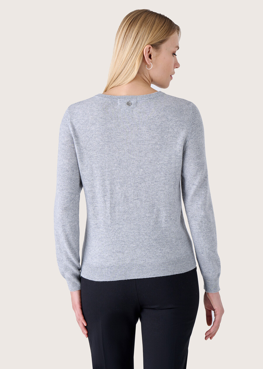 Clear 100% wool and cashmere cardigan GRIGIO LIGHT GREYVIOLA LILLY Woman , image number 3