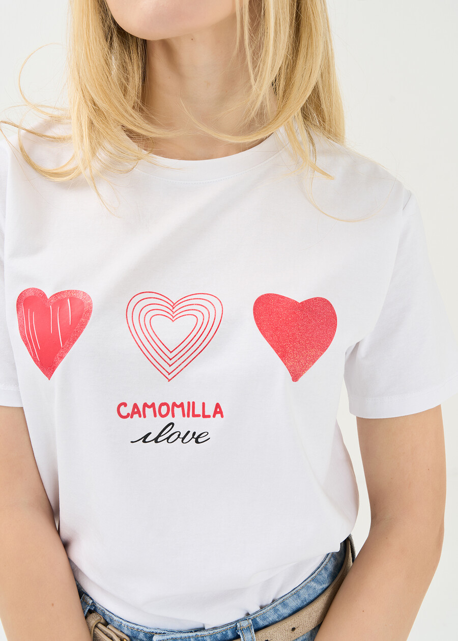 T-shirt Sonney in cotone I Love BIANCO WHITE Donna , immagine n. 2