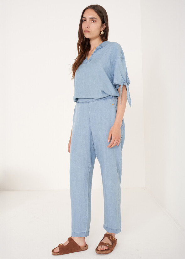 Pantaloni Poke effetto denim DENIM MEDIUM DENIM Donna null