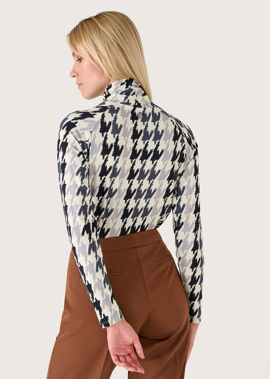 Sonia houndstooth turtleneck BEIGE LANA Woman , image number 3