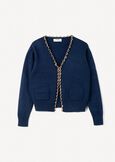 Crimea cardigan with gold chain BLU MIDNIGHTVIOLA VINACCIA Woman image number 4
