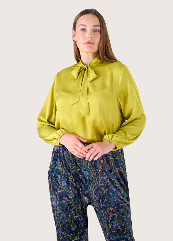 Blusa Colombe in satin VERDE NEON Donna null