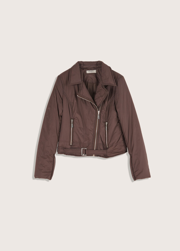 Giubbino modello chiodo Gabriel NERO BLACKMARRONE CASTAGNA Donna null