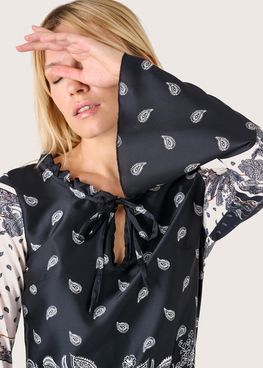 Rosa double-fabric blouse NERO Woman , image number 2