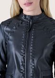 Gil eco-leather jacket NERO BLACKBIANCO ORCHIDEA Woman image number 2