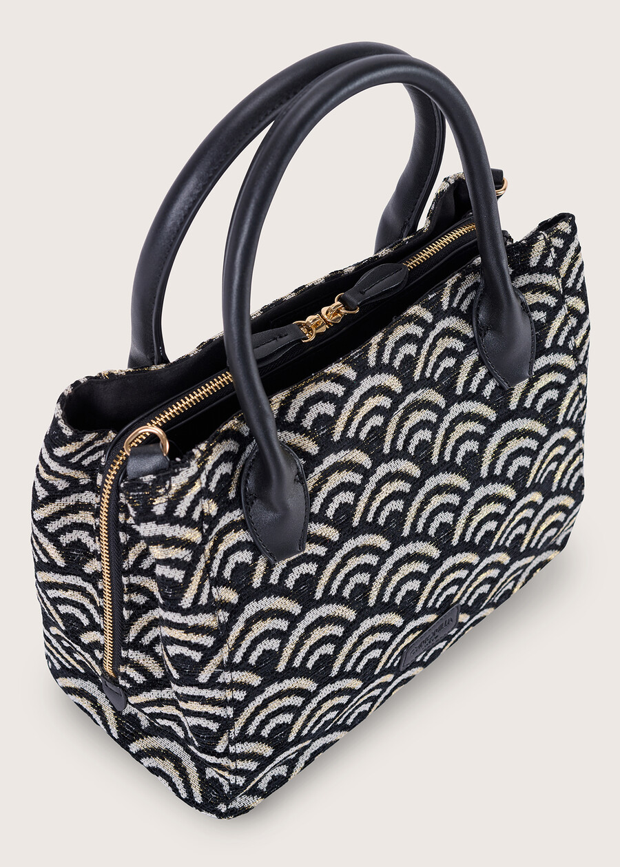 Bruna jacquard bag NERO BLACKROSSO CARPET Woman , image number 3