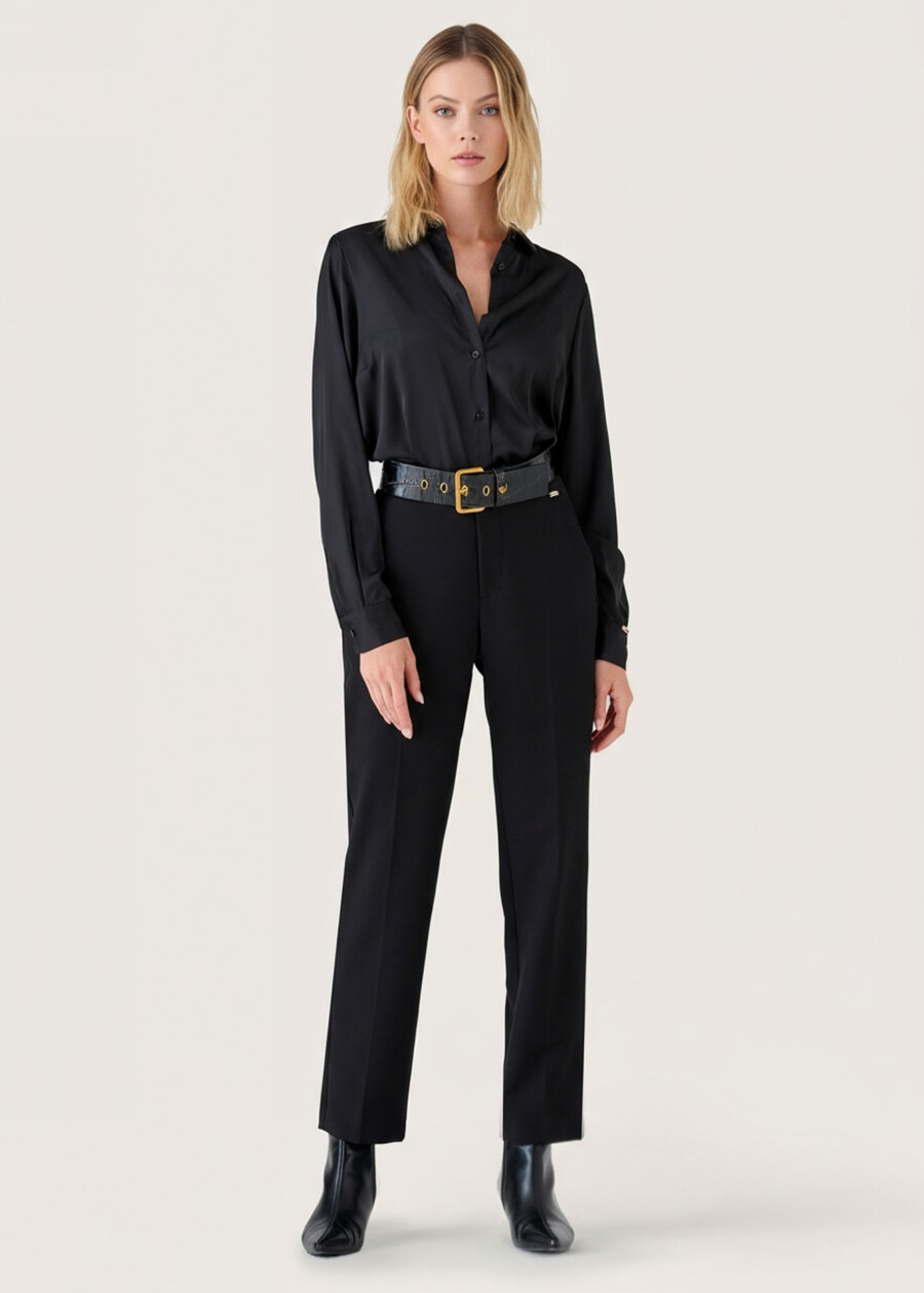 Trousers Alice in technical fabric NERO BLACKBEIGE GESSOBLU Woman , image number 3