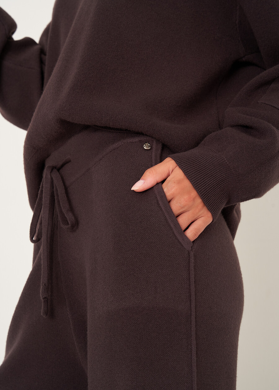 Pantaloni Perry in maglia MARRONE CAFFEGRIGIO PERLA Donna , immagine n. 3