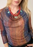 Sandy paisley print mesh T-shirt MARRONE MOKA Woman image number 2
