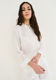 Camicia Clizia lunga in lino BIANCO WHITEBLU AVION Donna immagine n. 1