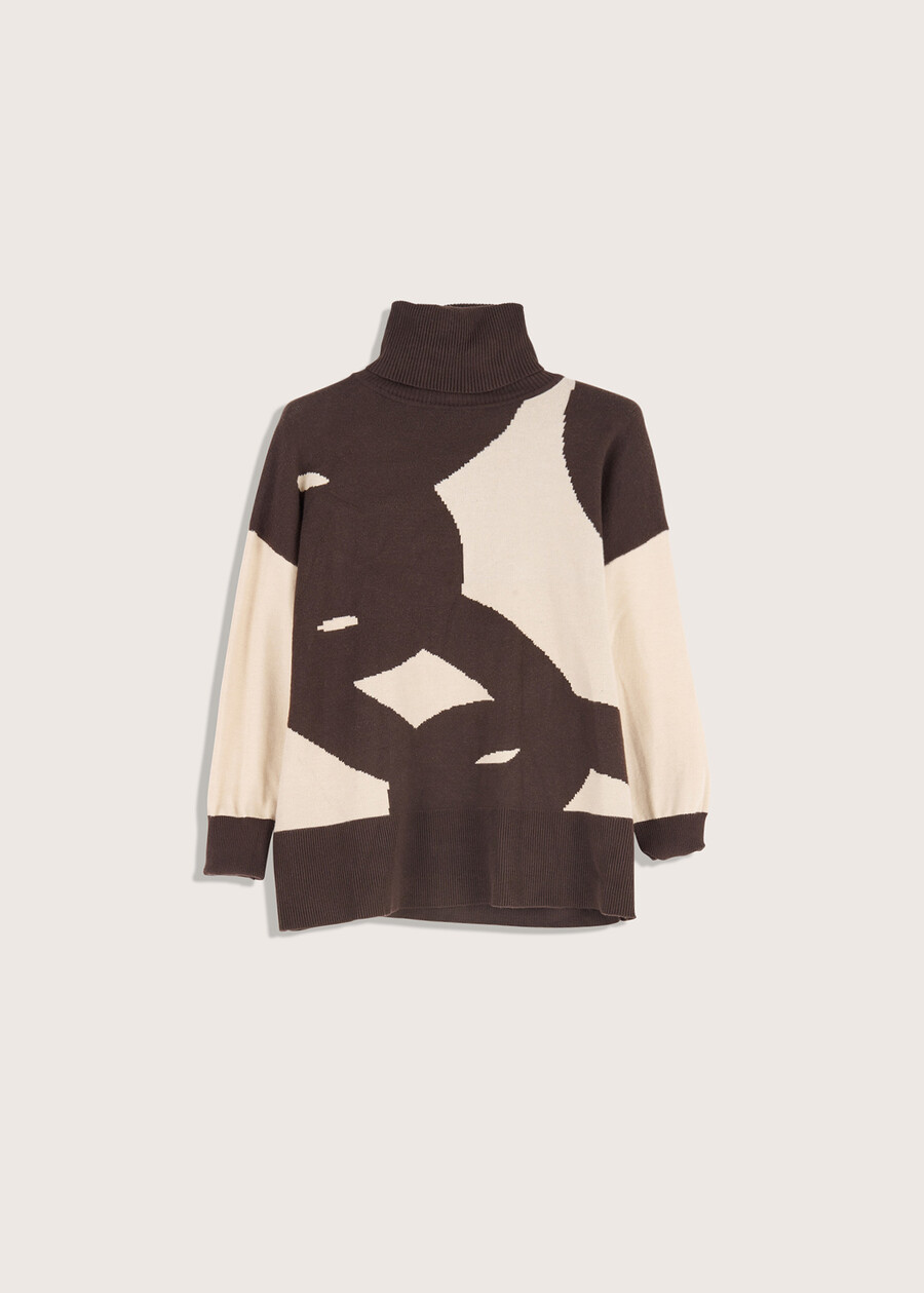 Marta abstract pattern jersey BEIGE LANA Woman , image number 5