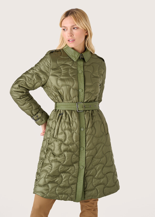 Trench Taylor in matelassé VERDE CARCIOFO Donna null