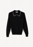 Mafalda sweater with pearl neckline NERO BLACK Woman image number 4