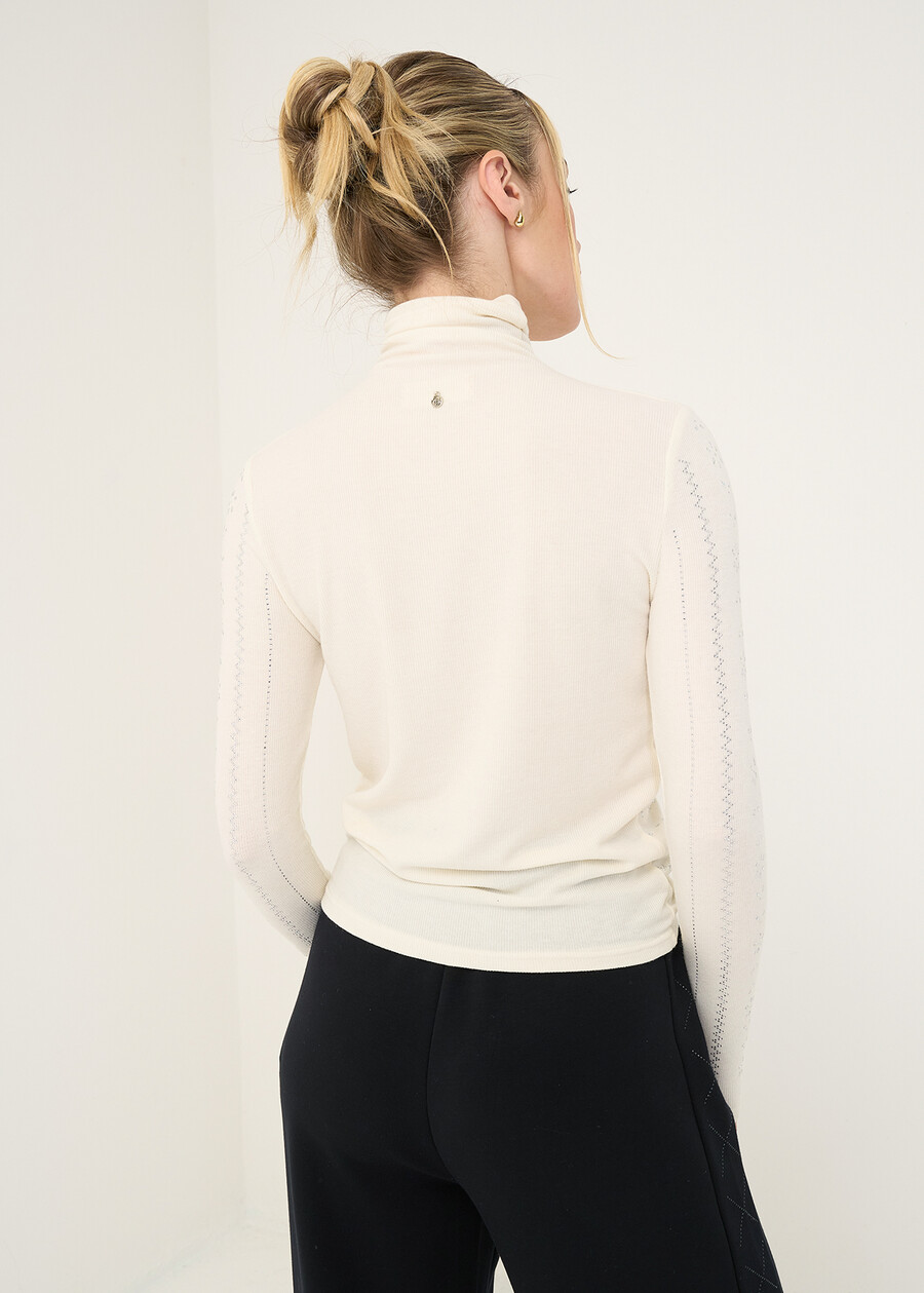 Maglia Makita a collo alto con strass BEIGE LATTENERO Donna , immagine n. 3