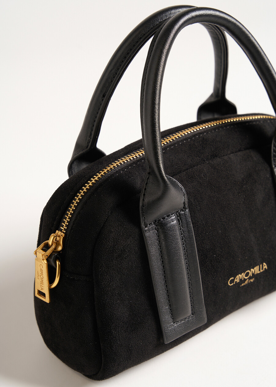 Blair faux suede handbag with handles NERO BLACKVIOLA VINACCIA Woman , image number 2