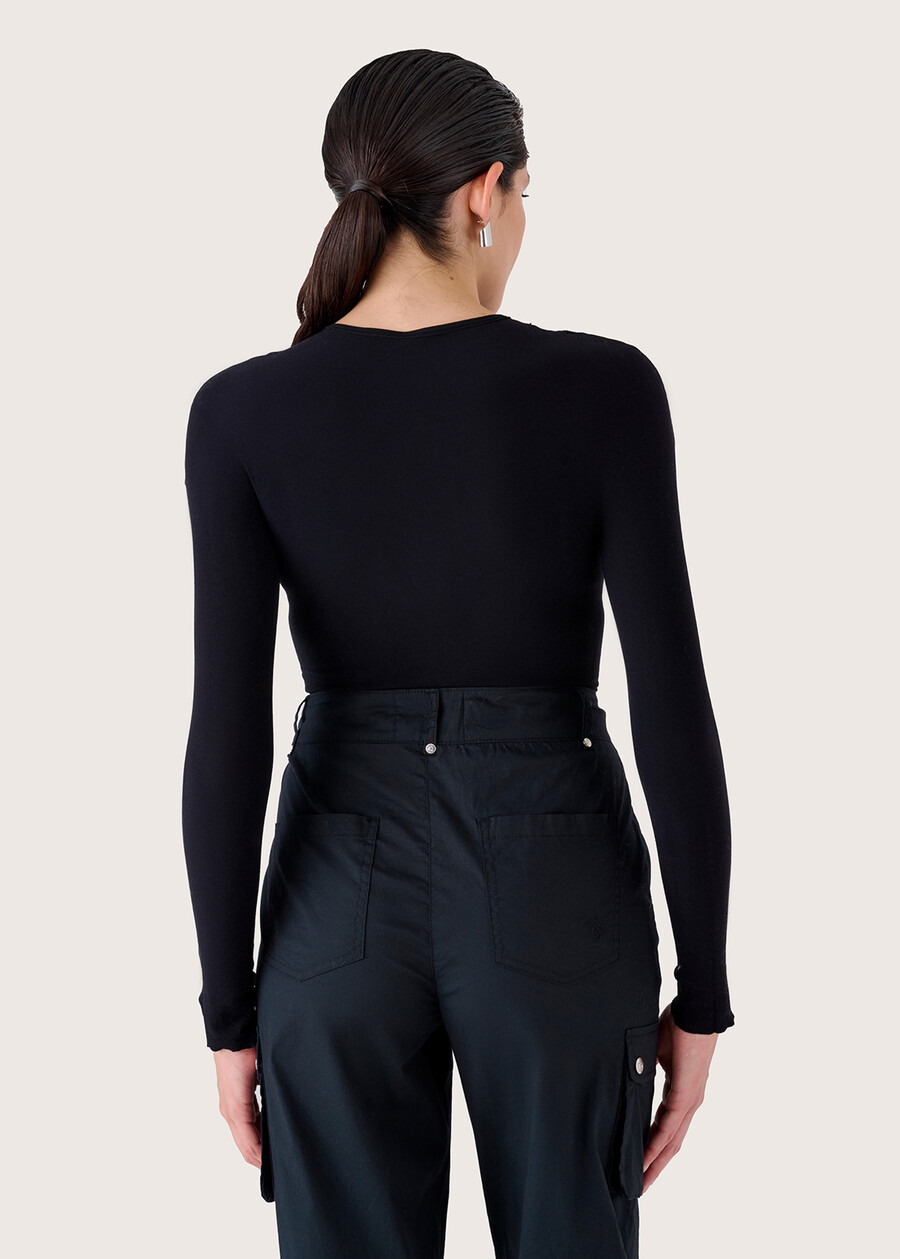 Maglia Secret con perle NERO BLACK Donna , immagine n. 3