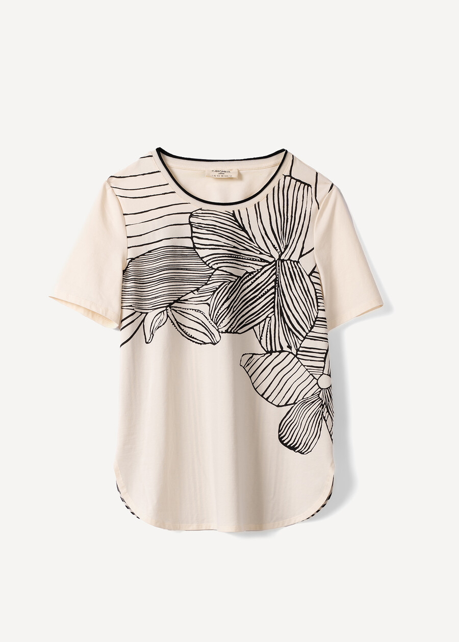 Sunny patterned cotton T-shirt BIANCO WHITE Woman , image number 4