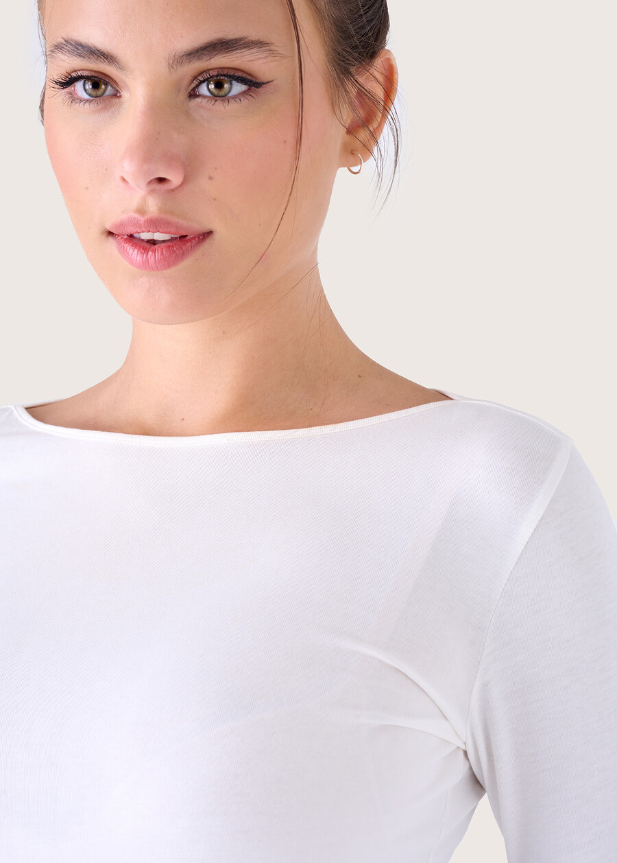 T-shirt Sabry in cotone NERO BLACKBIANCO WHITE Donna , immagine n. 2