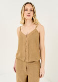 Top Trey in misto lino BEIGE Donna immagine n. 1
