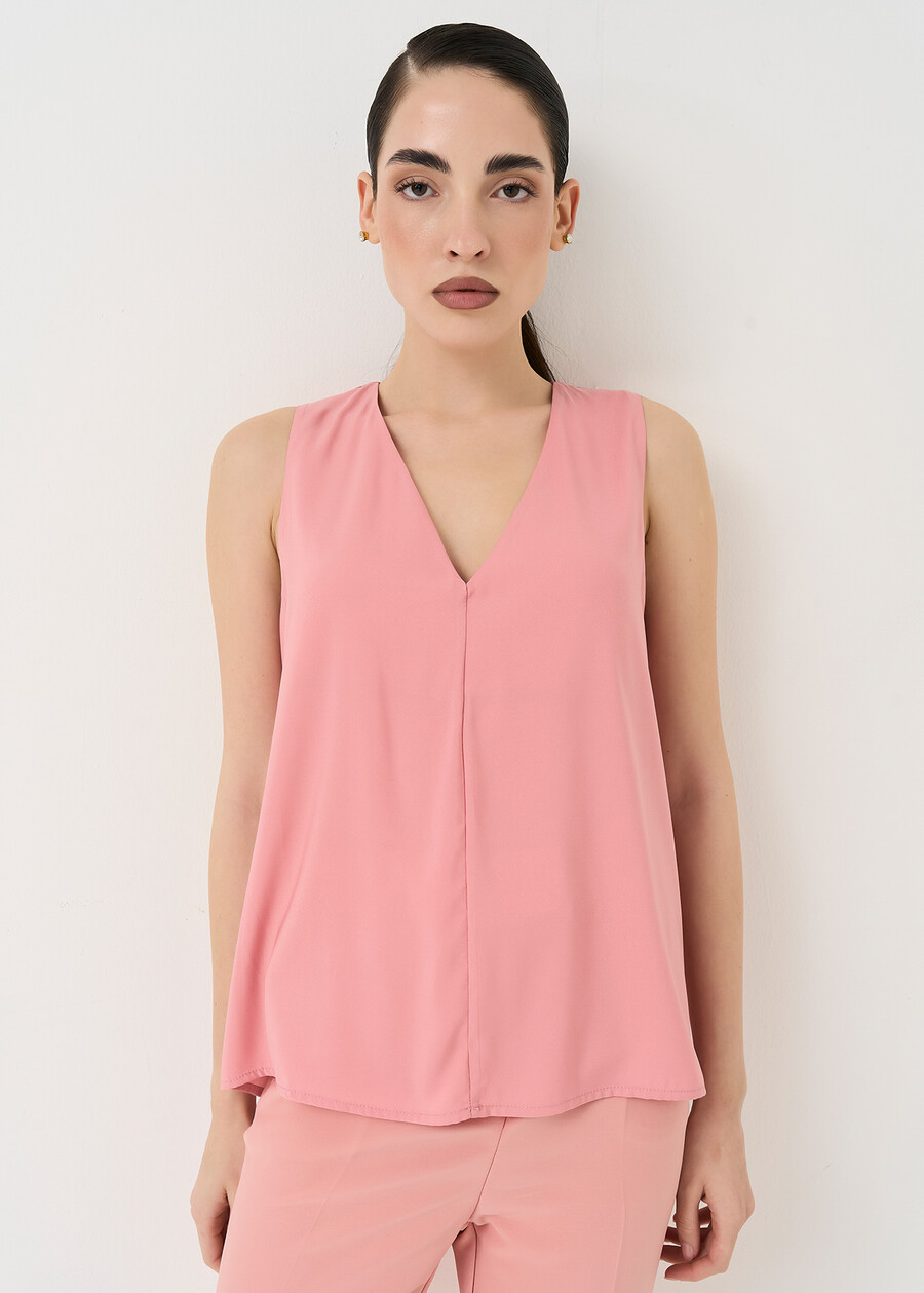 Top Tullio in satin con scollo a V ARANCIONEBEIGE Donna , immagine n. 1