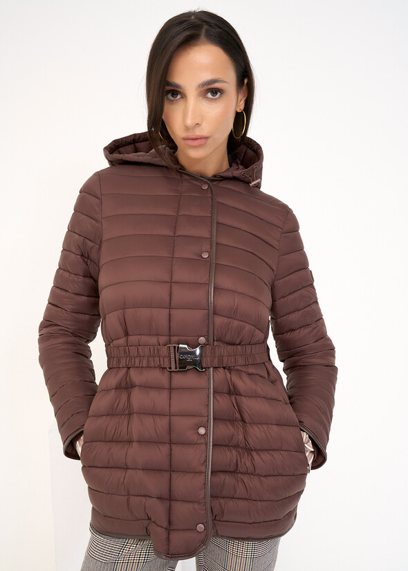 Piumino leggero Park con cintura MARRONE Donna null