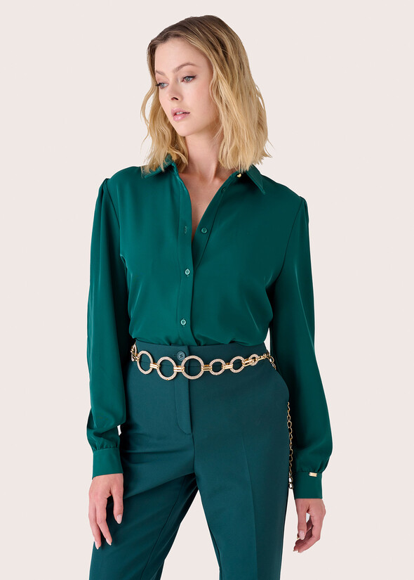 Camicia Alessia in cady VERDE BOTTIGLIA Donna null