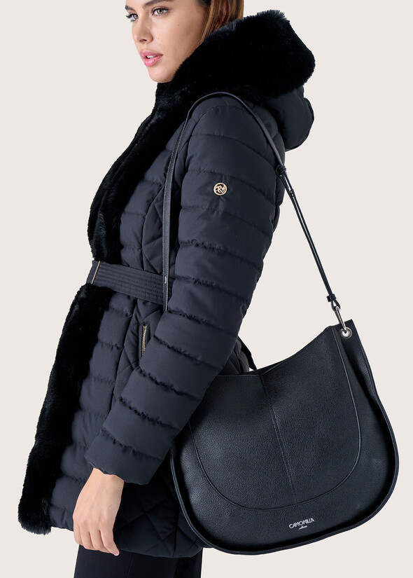 Borsa hobo Berenice in ecopelle NERO BLACKBEIGE GREIGE Donna null
