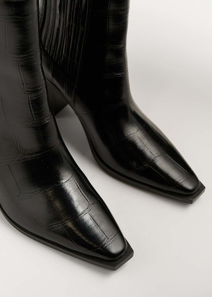 Stivaletto Sirena stile cowboy stampa cocco NERO Donna , immagine n. 2