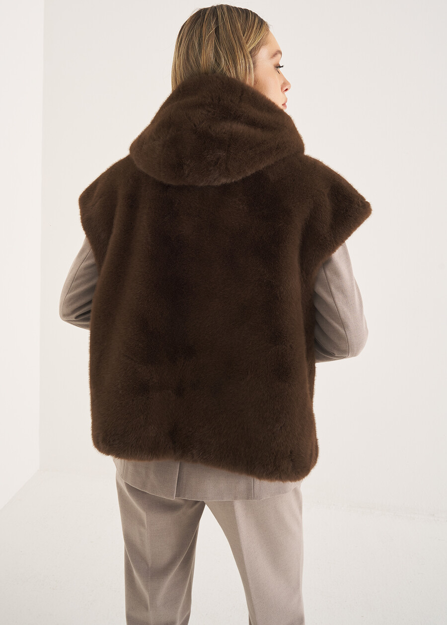 Gilet Gerwin in ecopelo MARRONE FANGO Donna , immagine n. 4