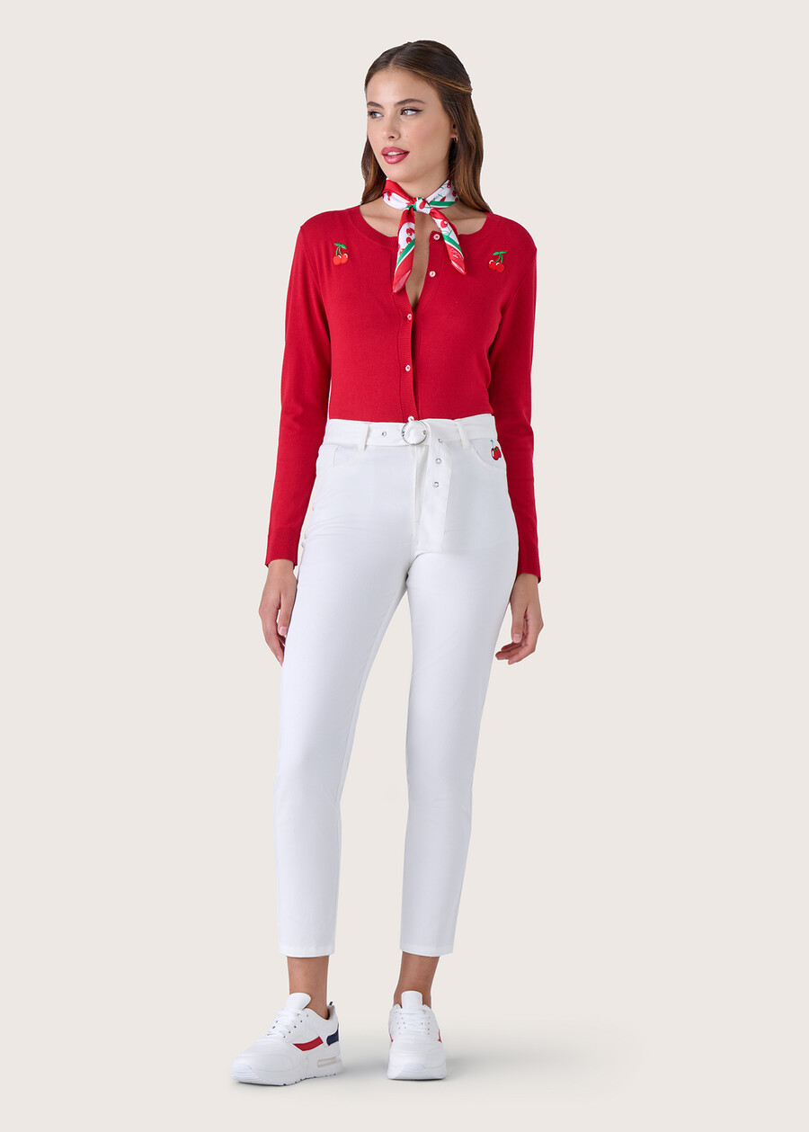Preppy cotton trousers BIANCO WHITEBIANCO WHITE Woman , image number 1