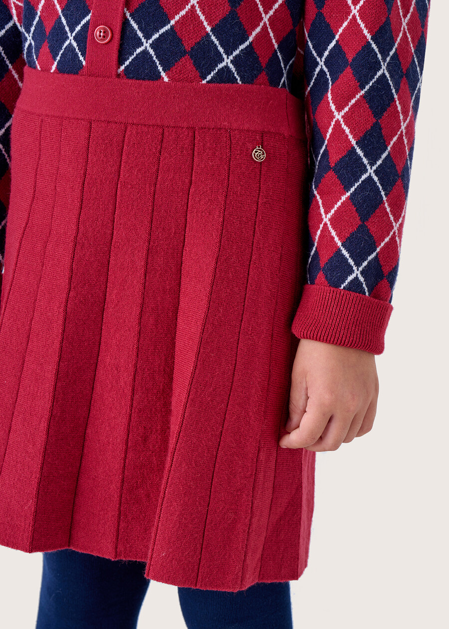 Gery knitted skirt for girls ROSSO CARPET Woman , image number 3