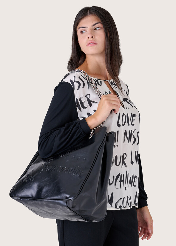 Borsa shopping CamoBig in ecopelle NERO BLACK Donna null
