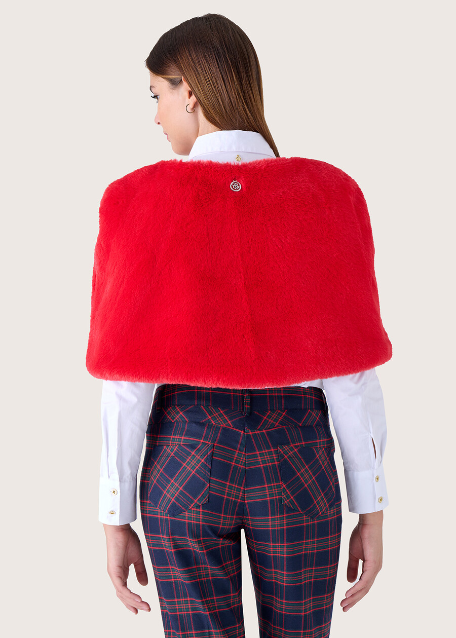 Meg eco-fur poncho  Woman , image number 3